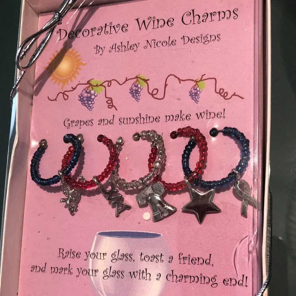 NEW Wine Charms by AshleyNicole Perfect 4 Holiday Parties Memorial Day July 4th